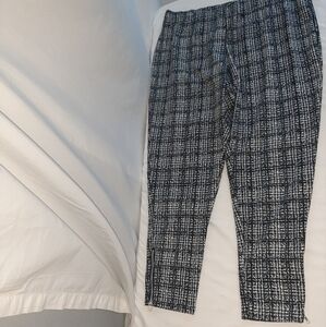 French Laundry l black white Pull On Pants Sz 3x Zip Ankle